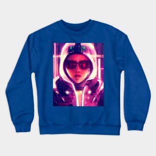 Netrunner in Pink Crewneck Sweatshirt